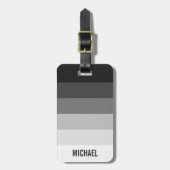 Schwarz-Weiß-Streifen mit Namen Gepäckanhänger (Vorderseite vertikal)