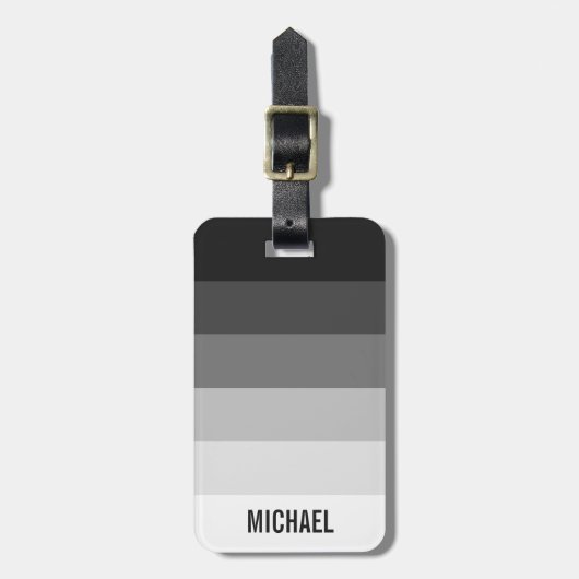 Schwarz-Weiß-Streifen mit Namen Gepäckanhänger (Vorderseite vertikal)