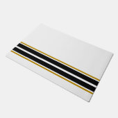 Schwarz-Weiß-Streifen mit schwarzem Unterkante Fußmatte (Schrägansicht)