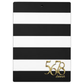 Schwarz-Weiß Streifen mit Tanz Tempo Zählen Klemmbrett (Rückseite)