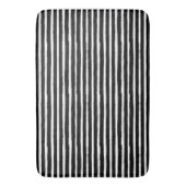 Schwarz-Weiß-Streifen mit Wasserfarben Badematte (Vorderseite Vertikal)