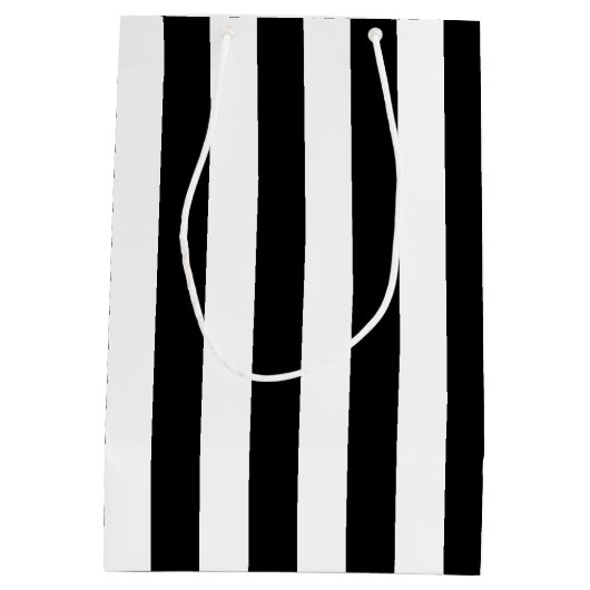 Schwarz-Weiß-Streifen Mittlere Geschenktüte (Rückseite)