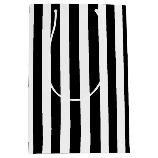 Schwarz-Weiß-Streifen Mittlere Geschenktüte (Vorderseite)