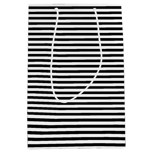 Schwarz-Weiß-Streifen Mittlere Geschenktüte (Vorderseite)