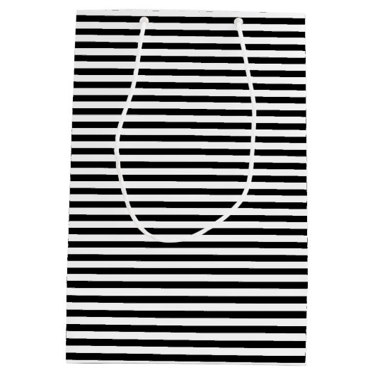 Schwarz-Weiß-Streifen Mittlere Geschenktüte (Rückseite)