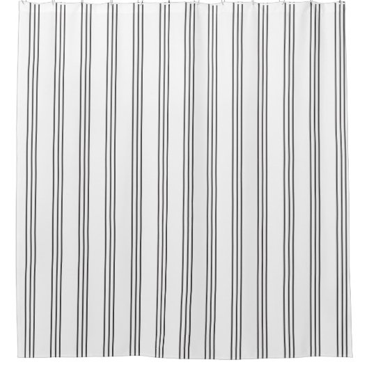 Schwarz-Weiß-Streifen Modern Boho Geometric Duschvorhang (Vorderseite)