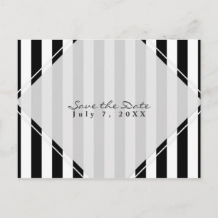 Schwarz-Weiß-Streifen Modern Chic Save-the-Date-Ka Ankündigungspostkarte