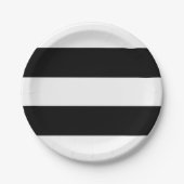 Schwarz-Weiß-Streifen modern Pappteller (Vorderseite)