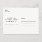 Schwarz-Weiß-Streifen Moderne Eleganz Save the Dat Ankündigungspostkarte (Rückseite)