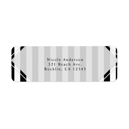 Schwarz-Weiß Streifen Moderne gestreifte Einladung (Vorne)
