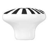 Schwarz-Weiß Streifen Moderne Retro Keramikknauf (Seitenansicht)