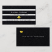 Schwarz-Weiß-Streifen moderne Schönheit Visitenkarte (Vorne/Hinten)