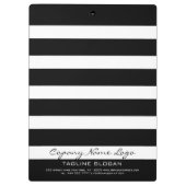 Schwarz-Weiß-Streifen Modernes geometrisches Muste Klemmbrett (Rückseite)