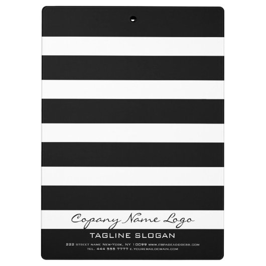 Schwarz-Weiß-Streifen Modernes geometrisches Muste Klemmbrett (Rückseite)