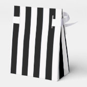 Schwarz-Weiß-Streifen ⎥ Monogram-Bevorzugungsbox Geschenkschachtel (Rückseite)