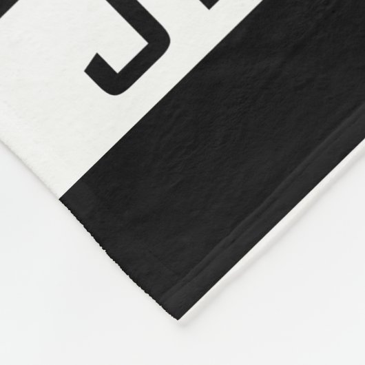Schwarz-Weiß-Streifen-Monogramm-Fleecedecke Fleecedecke (Ecke)