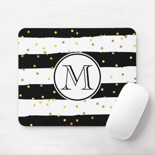 Schwarz-Weiß-Streifen Mousepad (Mit Mouse)