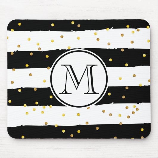 Schwarz-Weiß-Streifen Mousepad (Vorne)