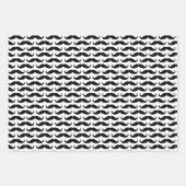 Schwarz-Weiß-Streifen Mustaches Geschenkpapier Set (Vorderseite 3)