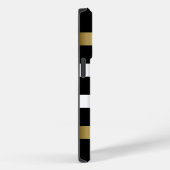 Schwarz-Weiß Streifen Muster Gold Akzente Case-Mate iPhone Hülle (Rückseite / Rechts)