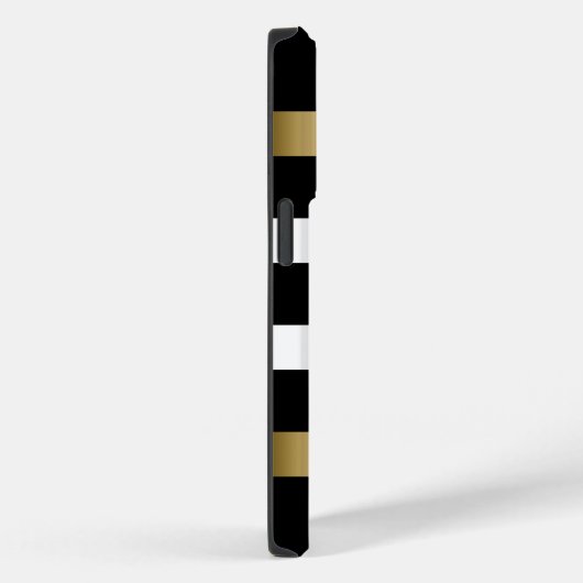 Schwarz-Weiß Streifen Muster Gold Akzente Case-Mate iPhone Hülle (Rückseite / Rechts)