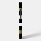 Schwarz-Weiß Streifen Muster Gold Akzente Case-Mate iPhone Hülle (Rückseite / Links)