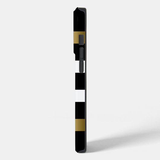 Schwarz-Weiß Streifen Muster Gold Akzente Case-Mate iPhone Hülle (Rückseite / Links)