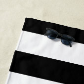 Schwarz-Weiß-Streifen Muster Moderner Name Strandtuch (Beispiel)