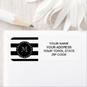 Schwarz-Weiß-Streifen-Muster, Schwarz-Monogramm (Insitu)