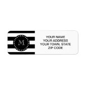 Schwarz-Weiß-Streifen-Muster, Schwarz-Monogramm (Vorne)