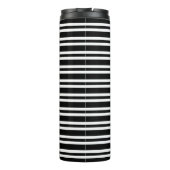 Schwarz Weiß Streifen Muster Thermosbecher (Rückseite)