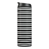 Schwarz Weiß Streifen Muster Thermosbecher (Nach rechts gedreht)