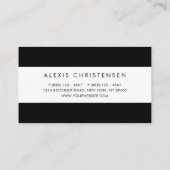 Schwarz-Weiß-Streifen Muster zeitgenössisch Visitenkarte (Rückseite)