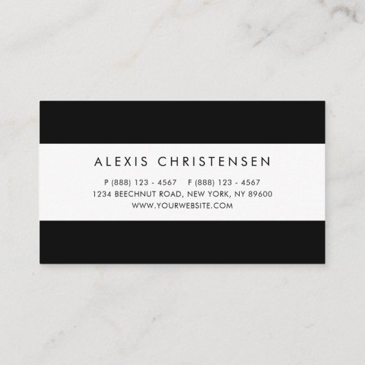 Schwarz-Weiß-Streifen Muster zeitgenössisch Visitenkarte (Rückseite)