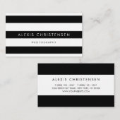 Schwarz-Weiß-Streifen Muster zeitgenössisch Visitenkarte (Vorne/Hinten)