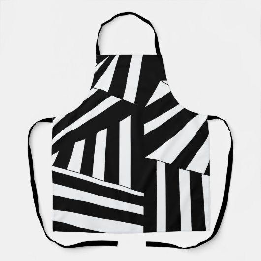 Schwarz-Weiß-Streifen Musterküche Schürze (Vorderseite)