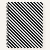 Schwarz/Weiß-Streifen-Notebook Notizblock (Vorderseite)