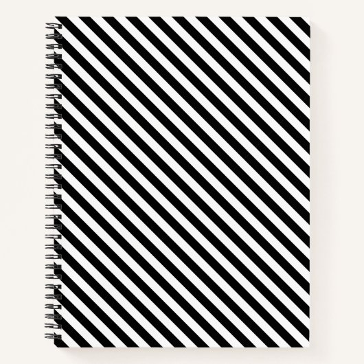 Schwarz/Weiß-Streifen-Notebook Notizblock (Vorderseite)