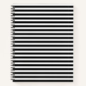 Schwarz/Weiß-Streifen-Notebook Notizblock (Vorderseite)