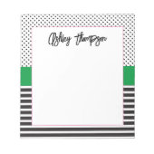 Schwarz-Weiß-Streifen Notizblock (Vorderseite)