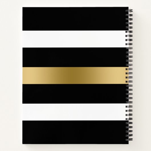 Schwarz-Weiß-Streifen Notizblock (Rückseite)