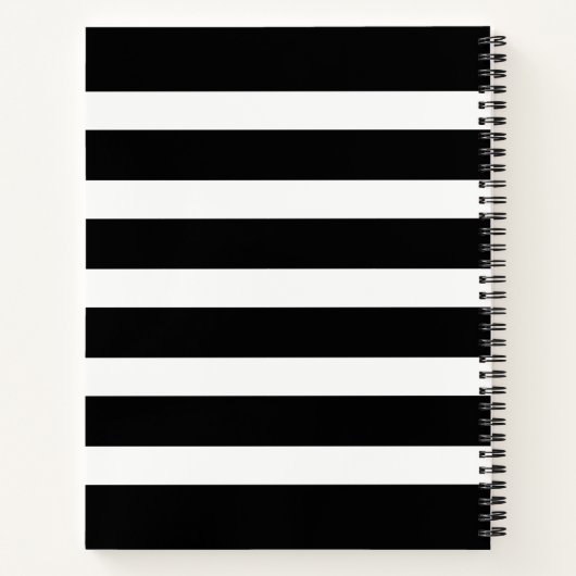 Schwarz-Weiß-Streifen Notizbuch (Rückseite)