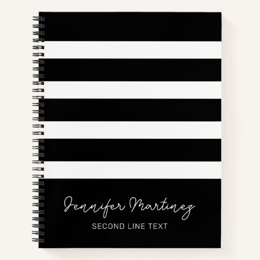 Schwarz-Weiß-Streifen Notizbuch (Vorderseite)