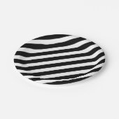Schwarz-Weiß-Streifen Pappteller (Schrägansicht)