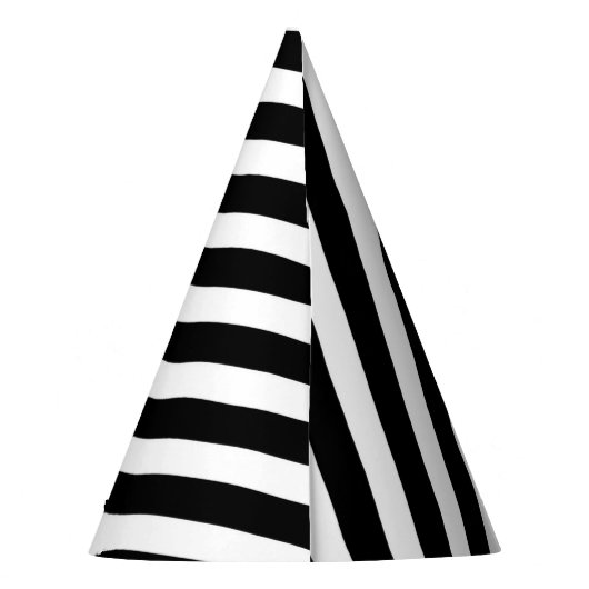 Schwarz-Weiß-Streifen Partyhütchen (Rückseite)