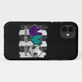 Schwarz-Weiß-Streifen Peace Liebe Soccer Case-Mate iPhone Hülle (Rückseite (Horizontal))