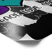 Schwarz-Weiß-Streifen Peace Liebe Soccer Fotodruck (Ecke)