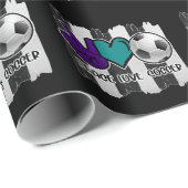 Schwarz-Weiß-Streifen Peace Liebe Soccer Geschenkpapier (Rolleneckpunkt)