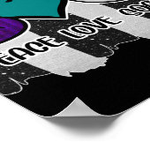 Schwarz-Weiß-Streifen Peace Liebe Soccer Poster (Ecke)