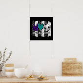 Schwarz-Weiß-Streifen Peace Liebe Soccer Poster (Küche)